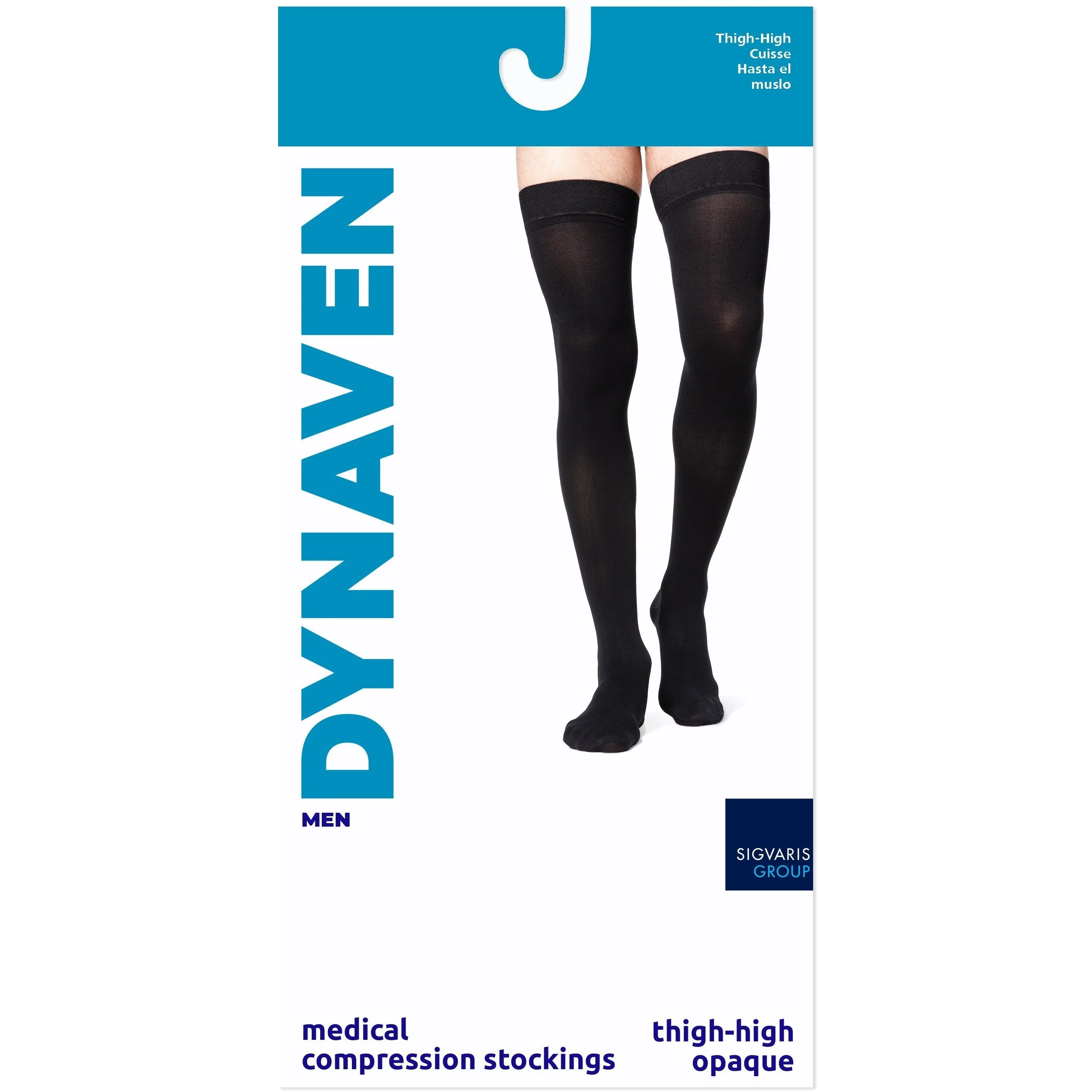 Dynaven Opaque Men's Thigh High 30-40 mmHg - Image 3