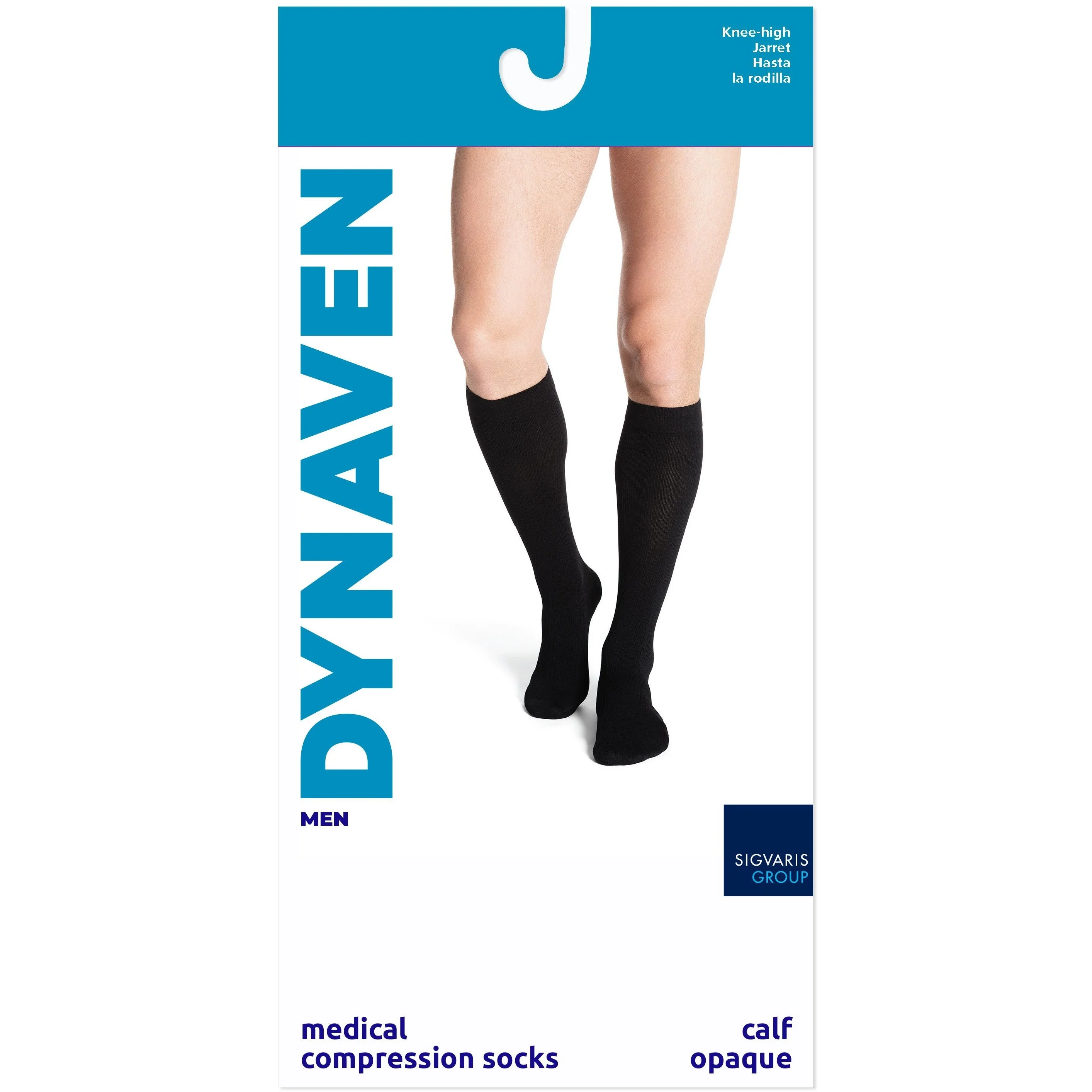 Dynaven Opaque Ribbed Men's Knee High 15-20 mmHg - Image 3
