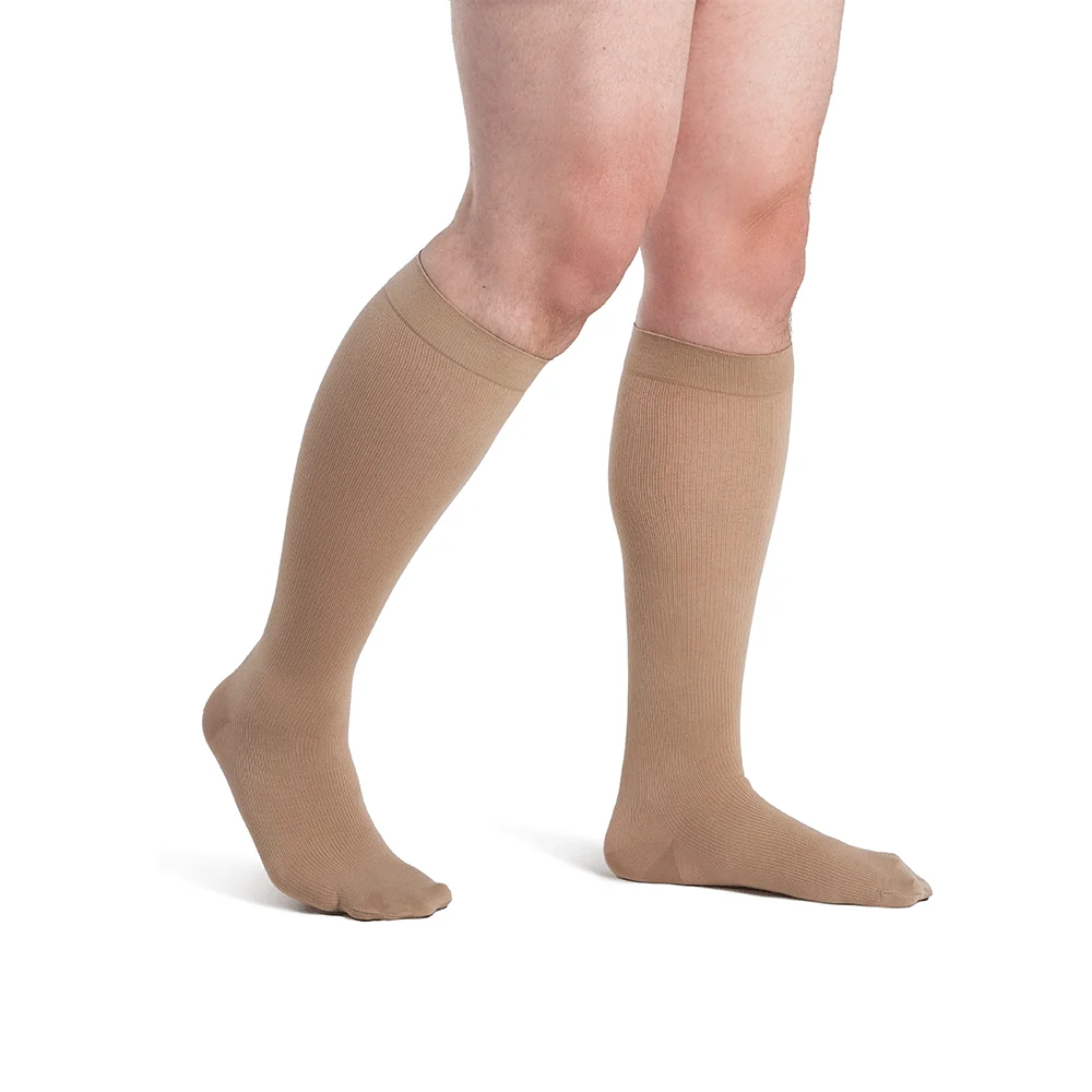 Dynaven Opaque Ribbed Men's Knee High 20-30 mmHg w/ Silicone Top - Image 2