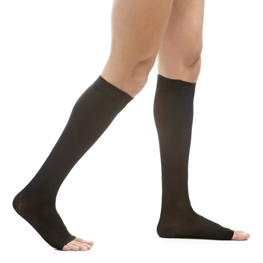 EvoNation Women’s Opaque 20-30 mmHg OPEN TOE Knee High