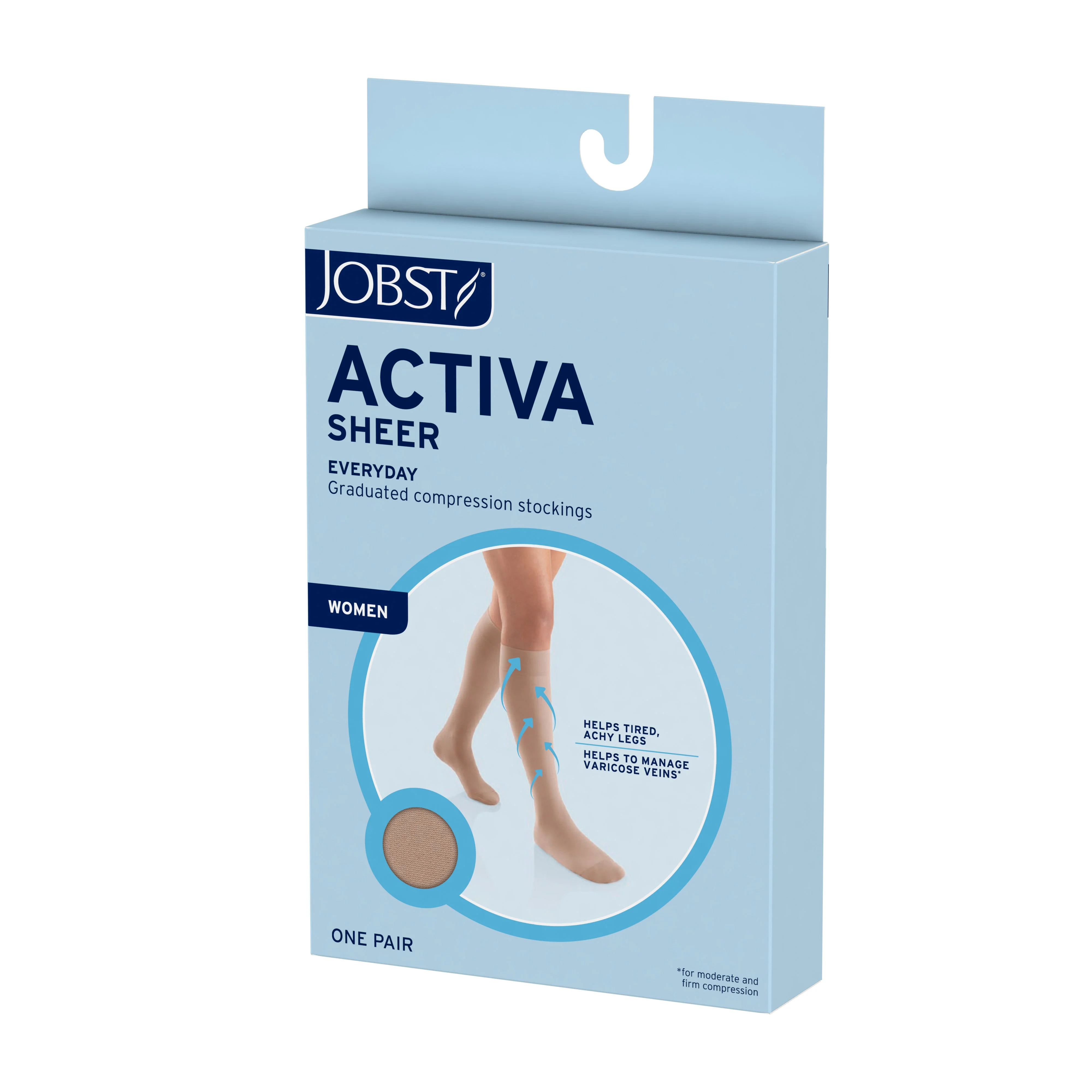 JOBST® ACTIVA Sheer Thigh High 8-15 mmHg w/ Silicone Lace Band - Image 3