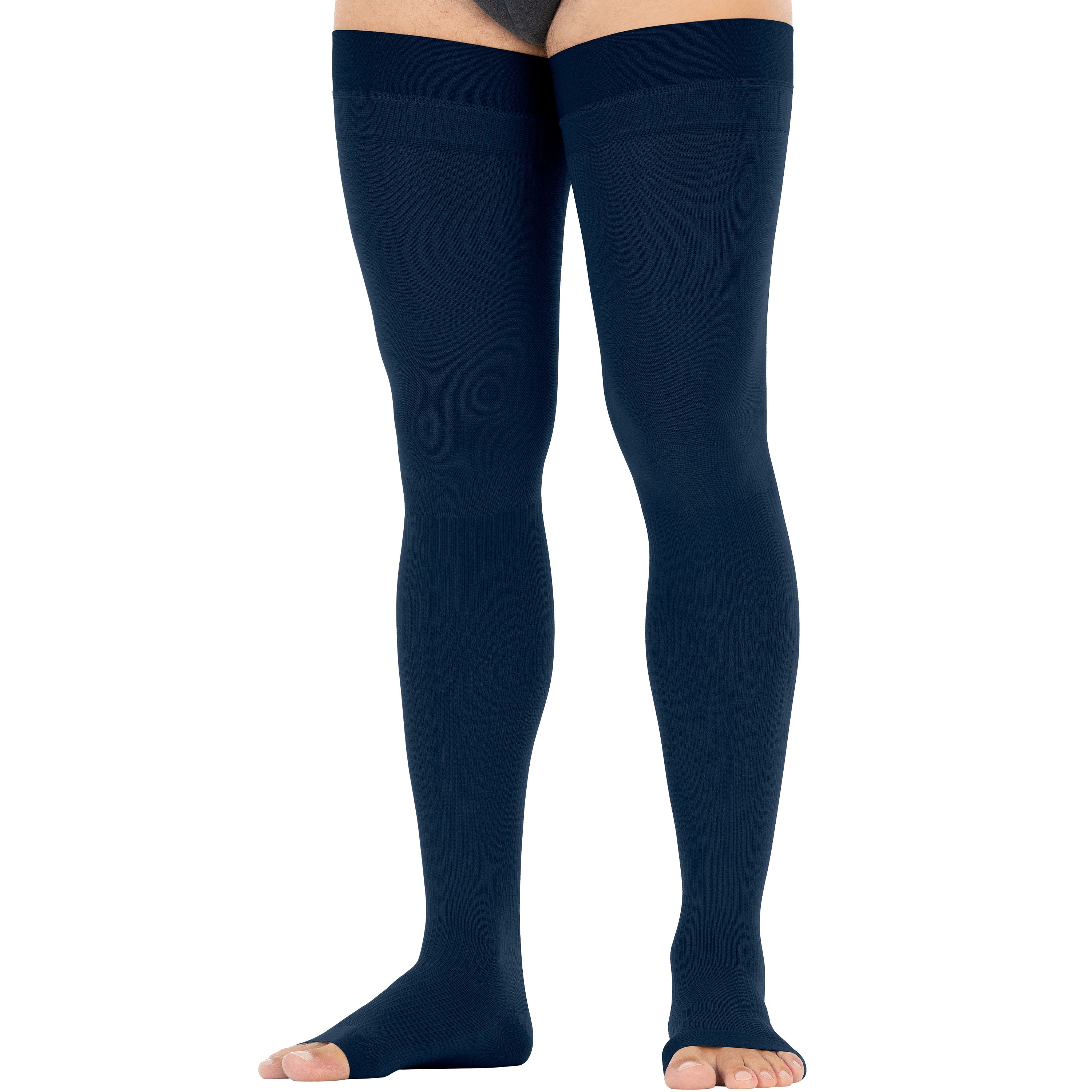 JOBST® forMen Thigh High w/ Micro Dotted Band 20-30 mmHg, Open Toe - Image 5