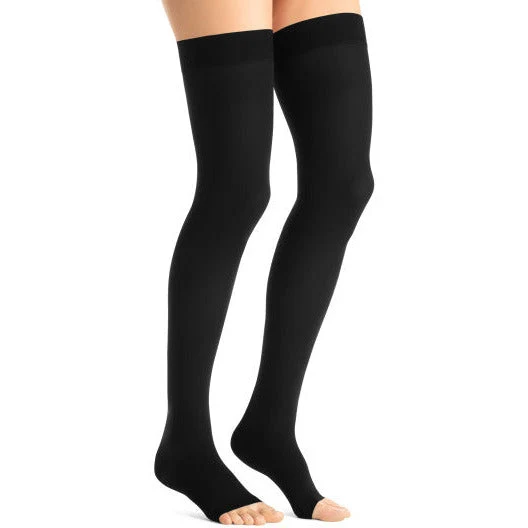 JOBST® Opaque Women's Thigh High 30-40 mmHg w/ Silicone Dot Top Band, Open Toe - Image 3