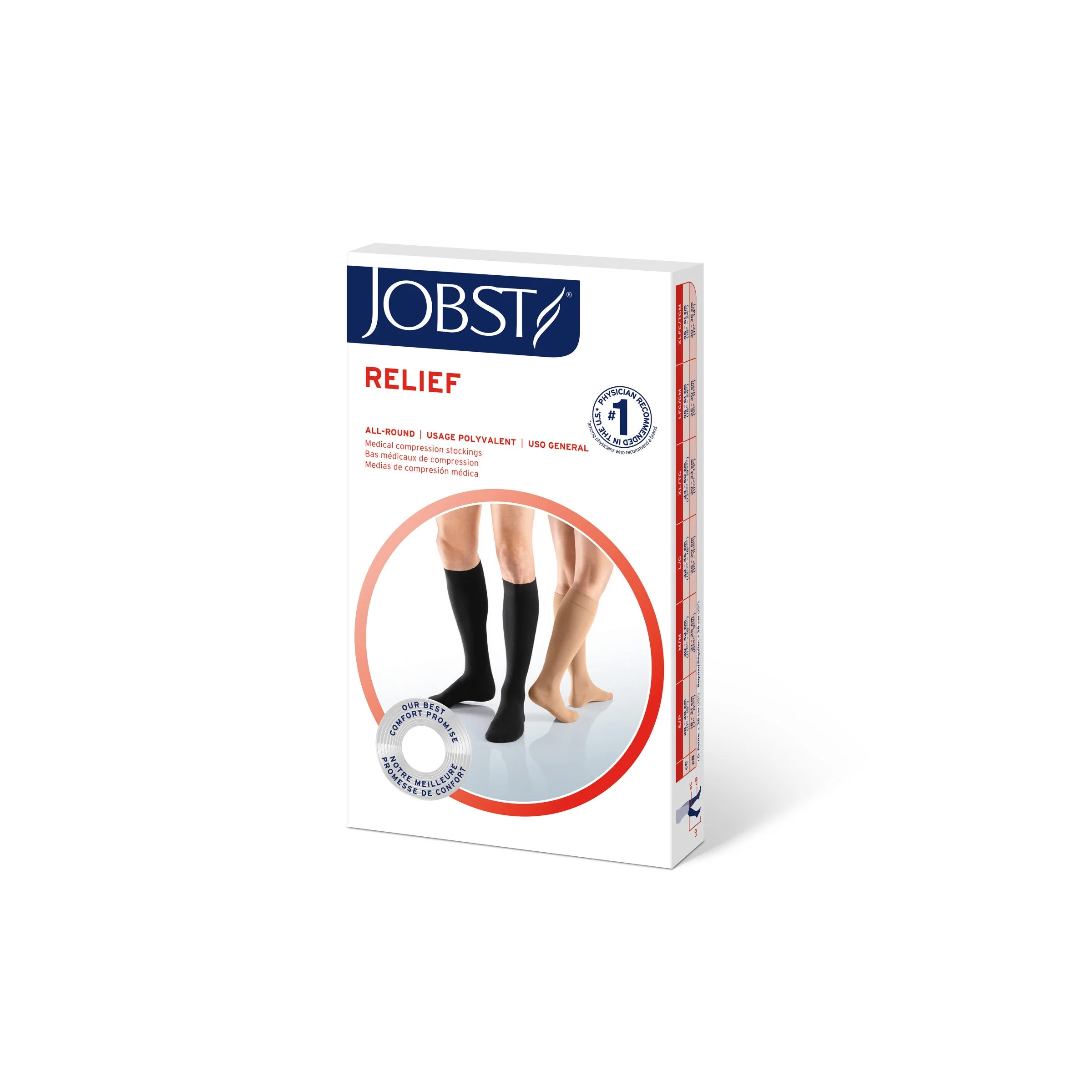 JOBST® Relief Knee High 20-30 mmHg w/ Silicone Top Band, Open Toe - Image 3