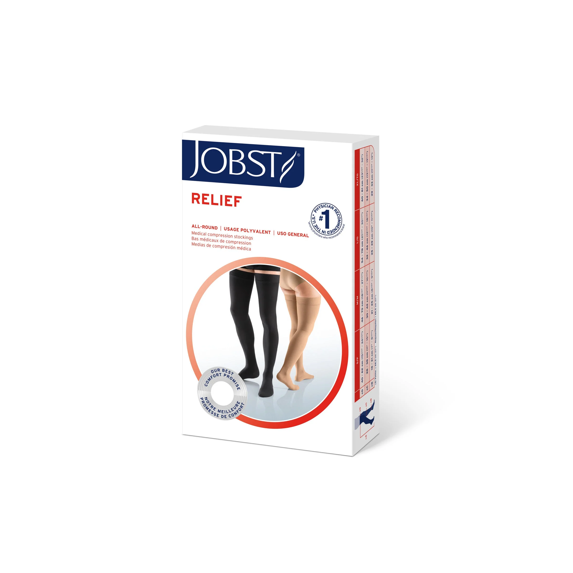 JOBST® Relief Thigh High 15-20 mmHg w/ Silicone Top Band , Open Toe - Image 3