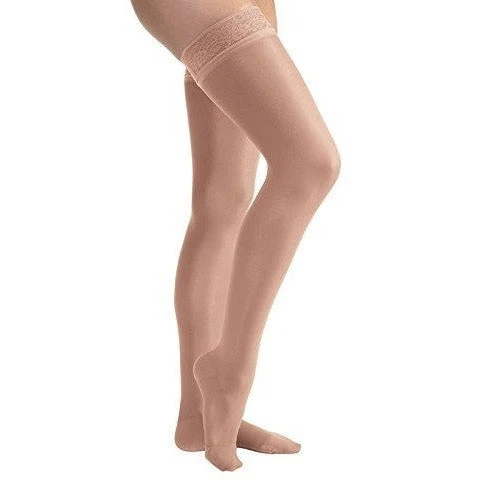 JOBST® UltraSheer Women's Thigh High 15-20 mmHg w/ Lace Silicone Top Band - Image 2