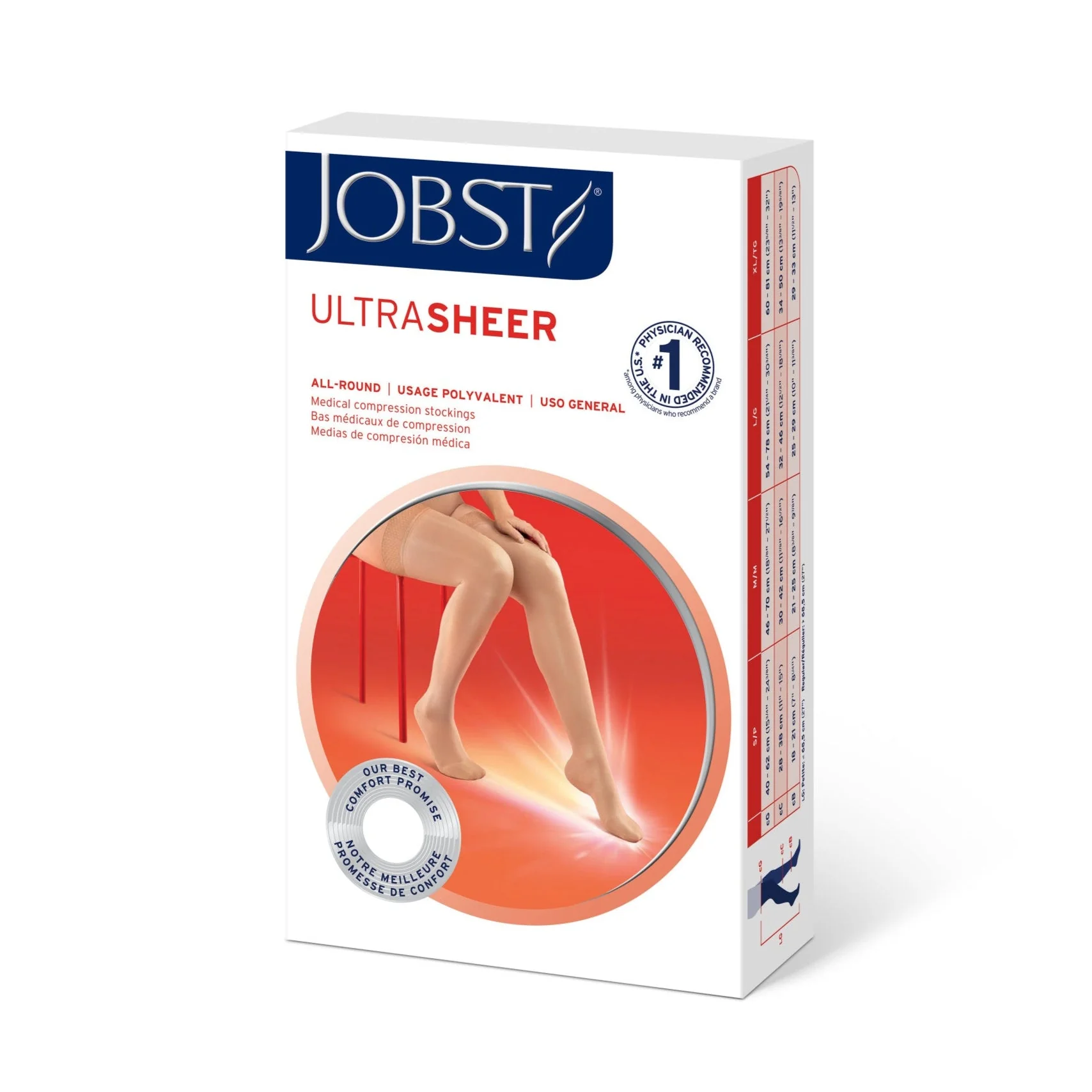 JOBST® UltraSheer Women's Thigh High 15-20 mmHg w/ Silicone Dot Top Band, Open Toe - Image 3