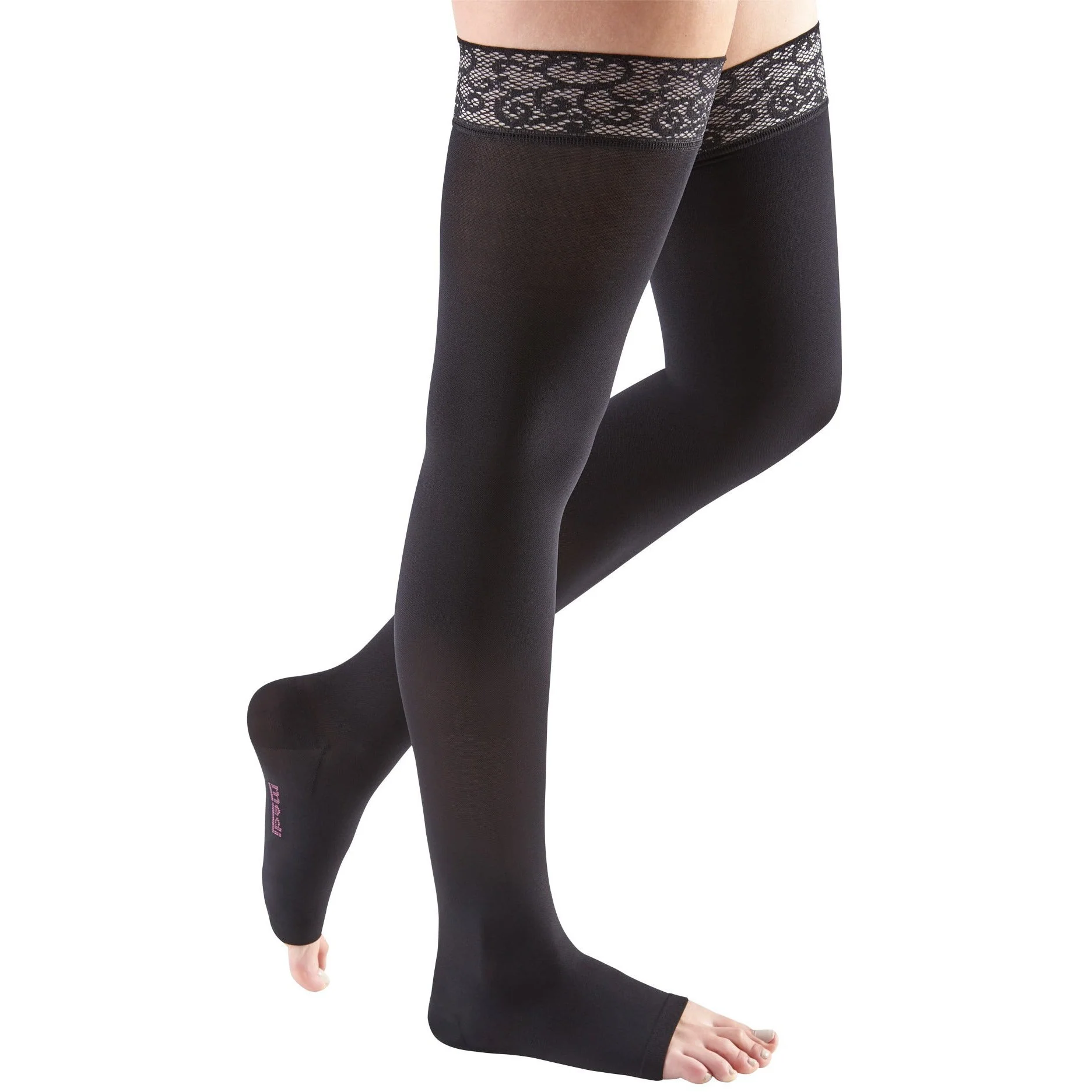 Mediven Comfort Thigh High 15-20 mmHg, Open Toe w/ Lace Silicone Top Band - Image 3
