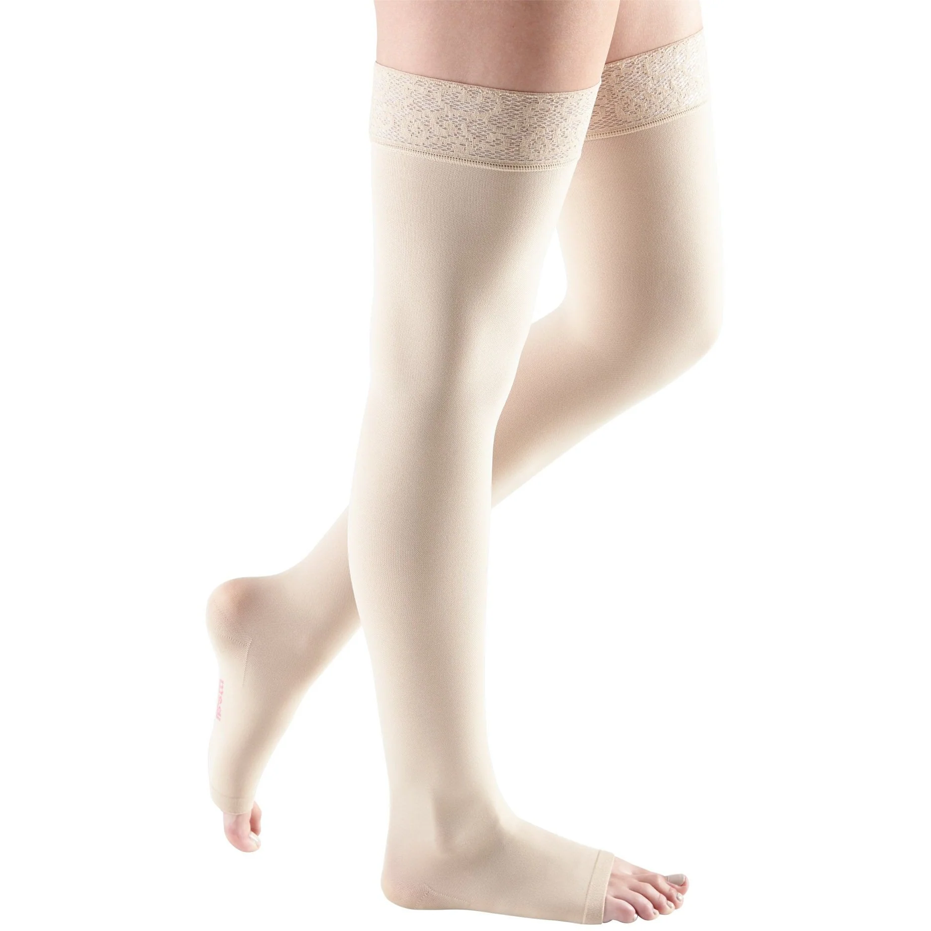 Mediven Comfort Thigh High 15-20 mmHg, Open Toe w/ Lace Silicone Top Band - Image 4