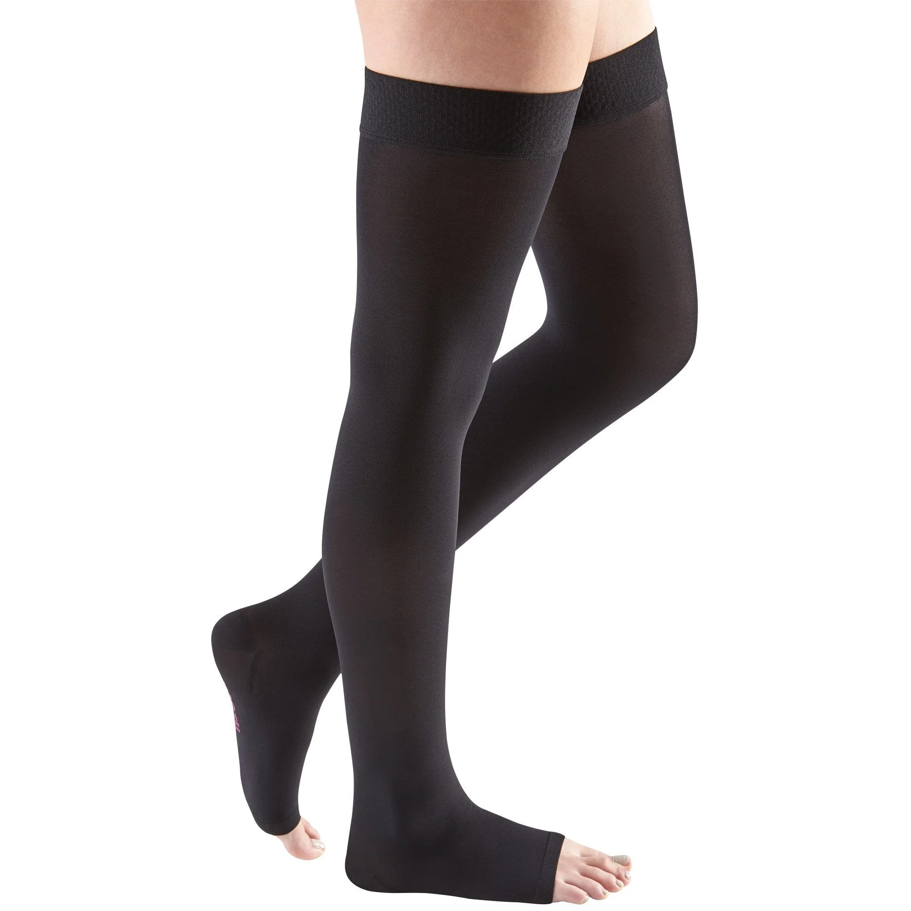 Mediven Comfort Thigh High 30-40 mmHg, Open Toe w/ Beaded Silicone Top Band - Image 2