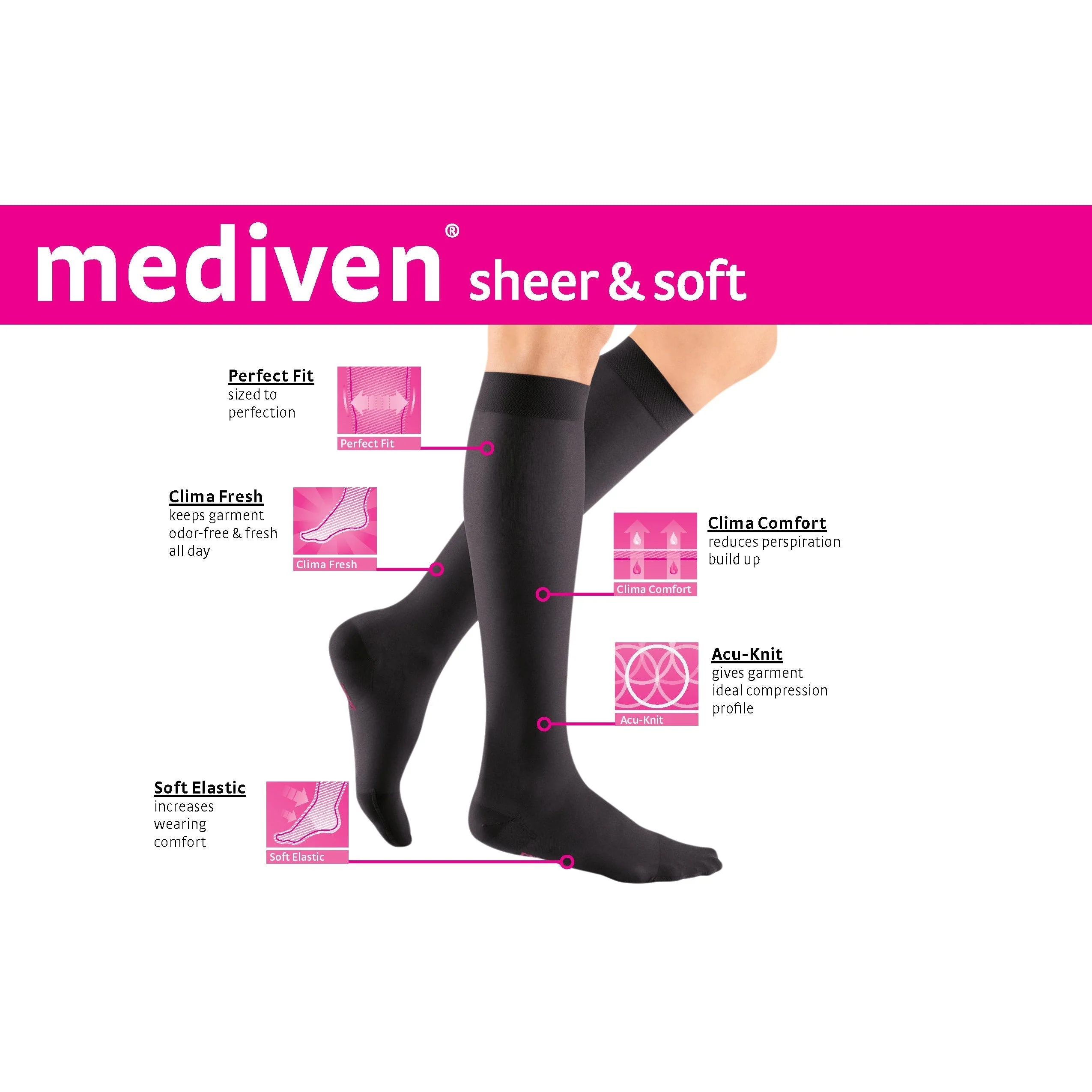 Mediven Sheer & Soft Women's Knee High 30-40 mmHg - Image 7