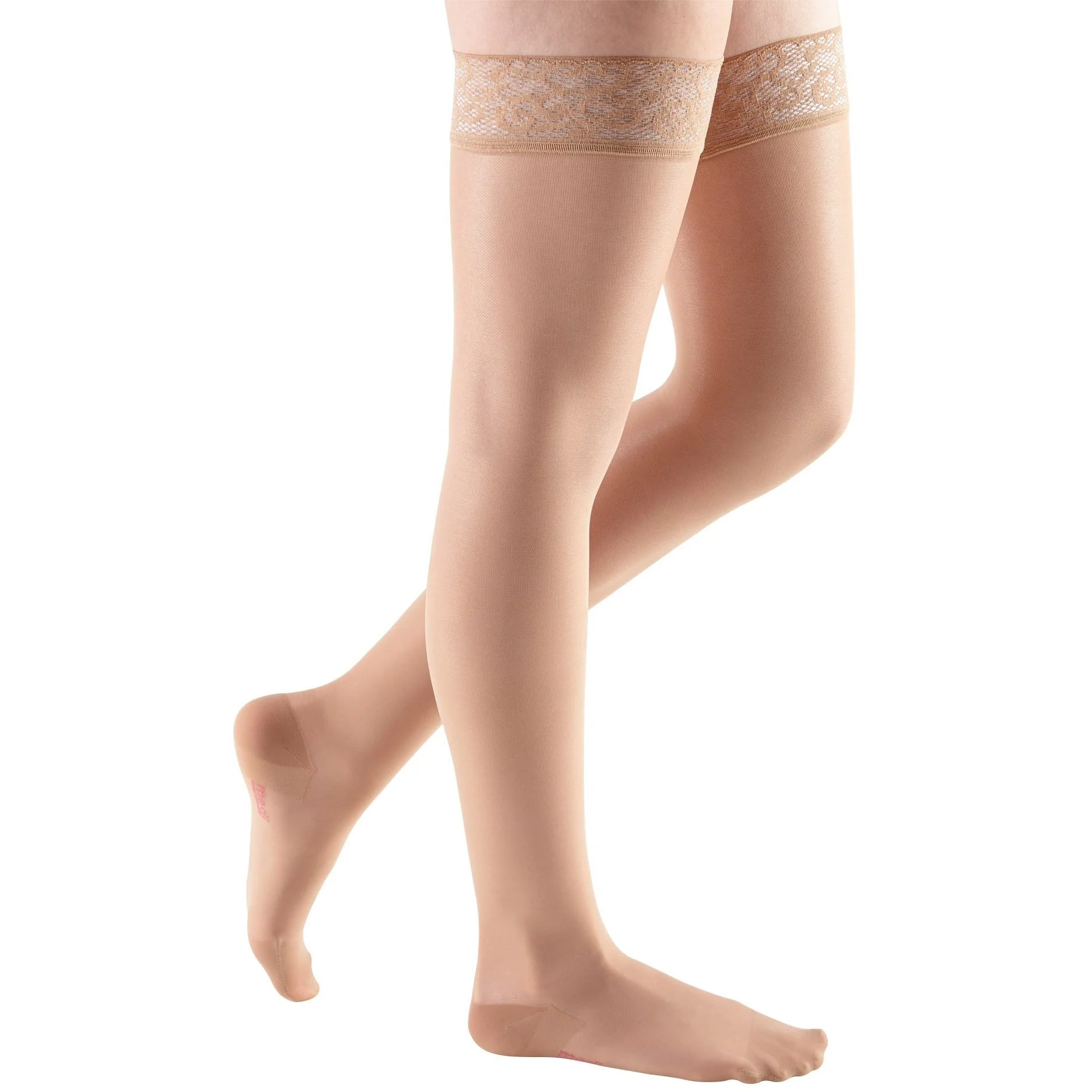 Mediven Sheer & Soft Women's Thigh High 15-20 mmHg w/ Lace Top Band - Image 3