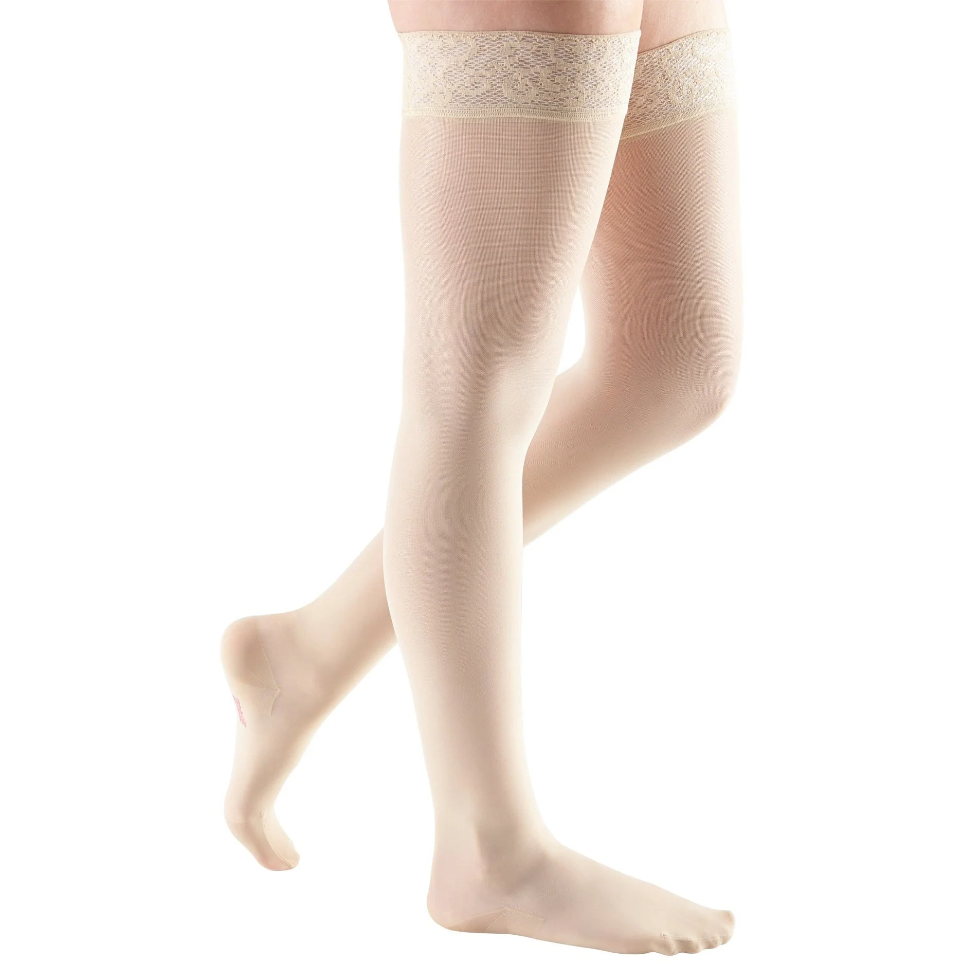 Mediven Sheer & Soft Women's Thigh High 15-20 mmHg w/ Lace Top Band - Image 4