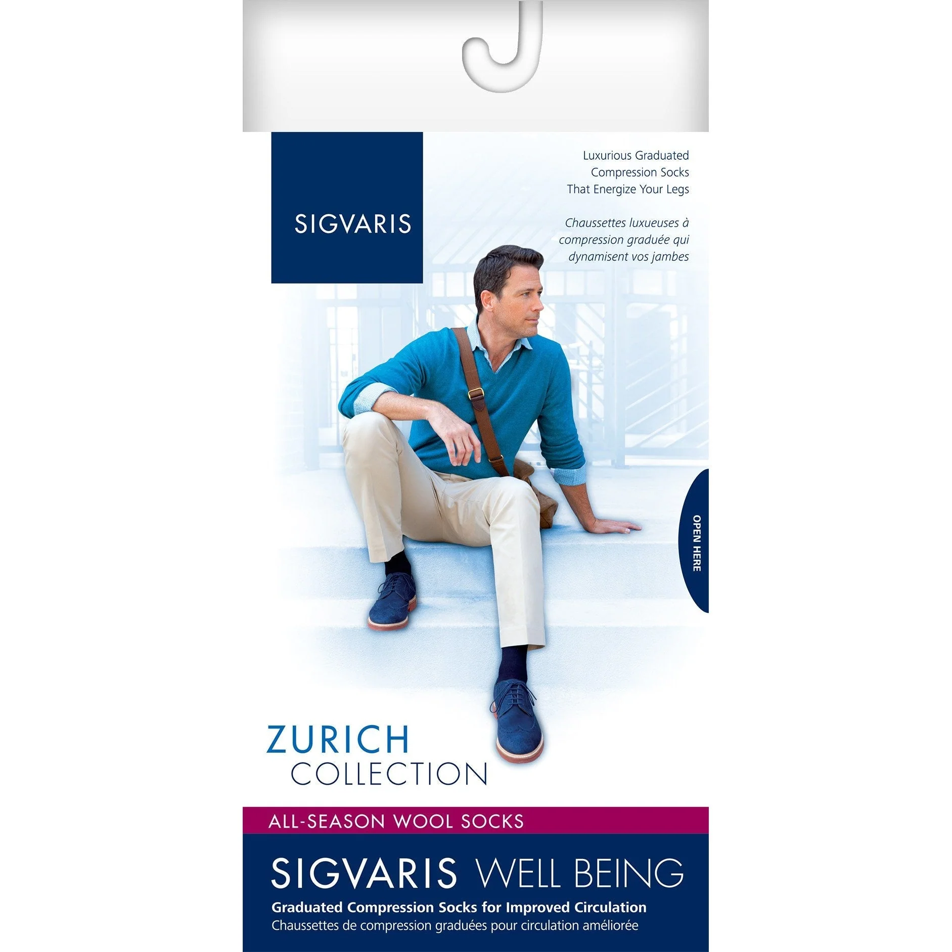 Sigvaris All-Season Merino Wool Men's Knee High 15-20 mmHg - Image 4
