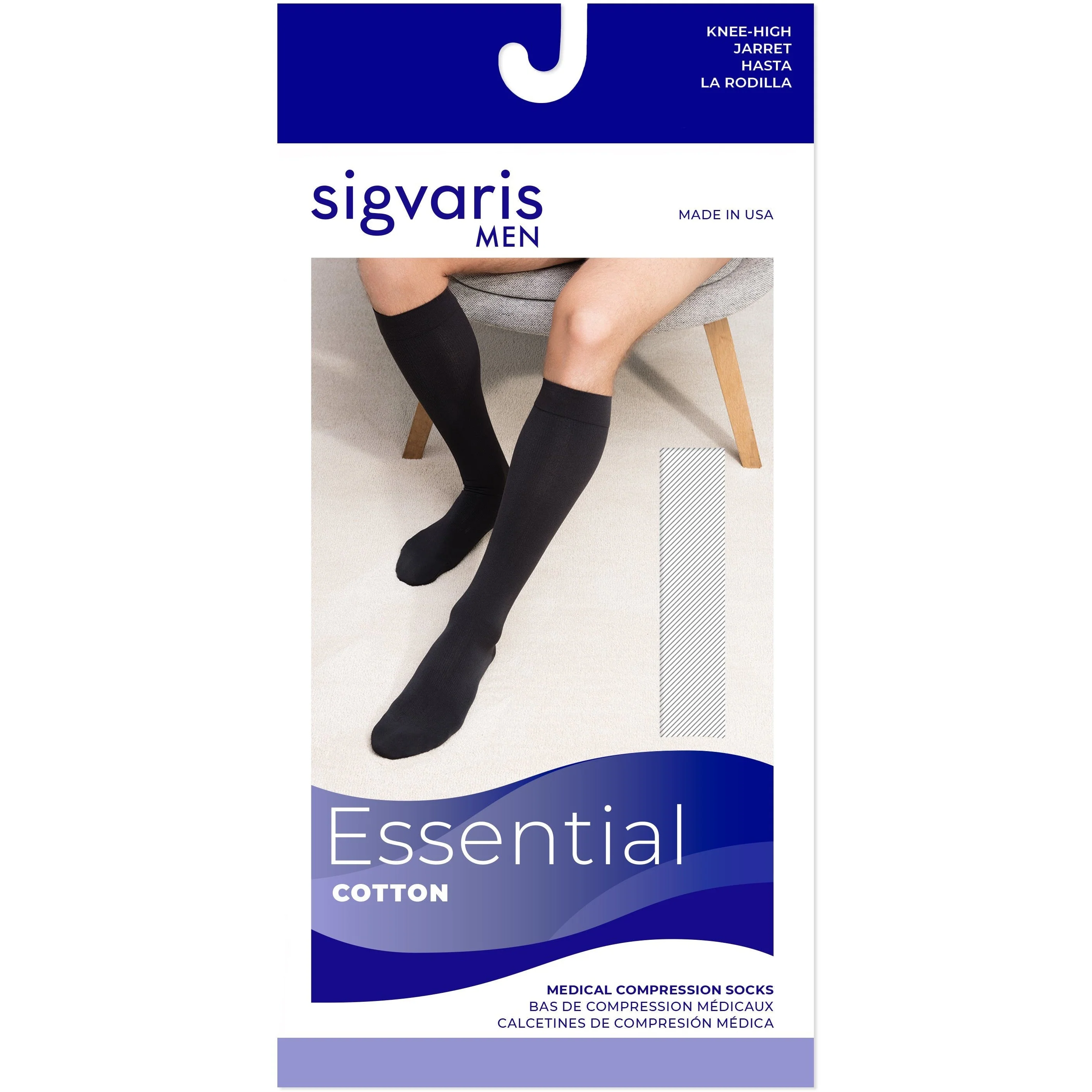 Sigvaris Cotton Men's Knee High 30-40 mmHg - Image 6