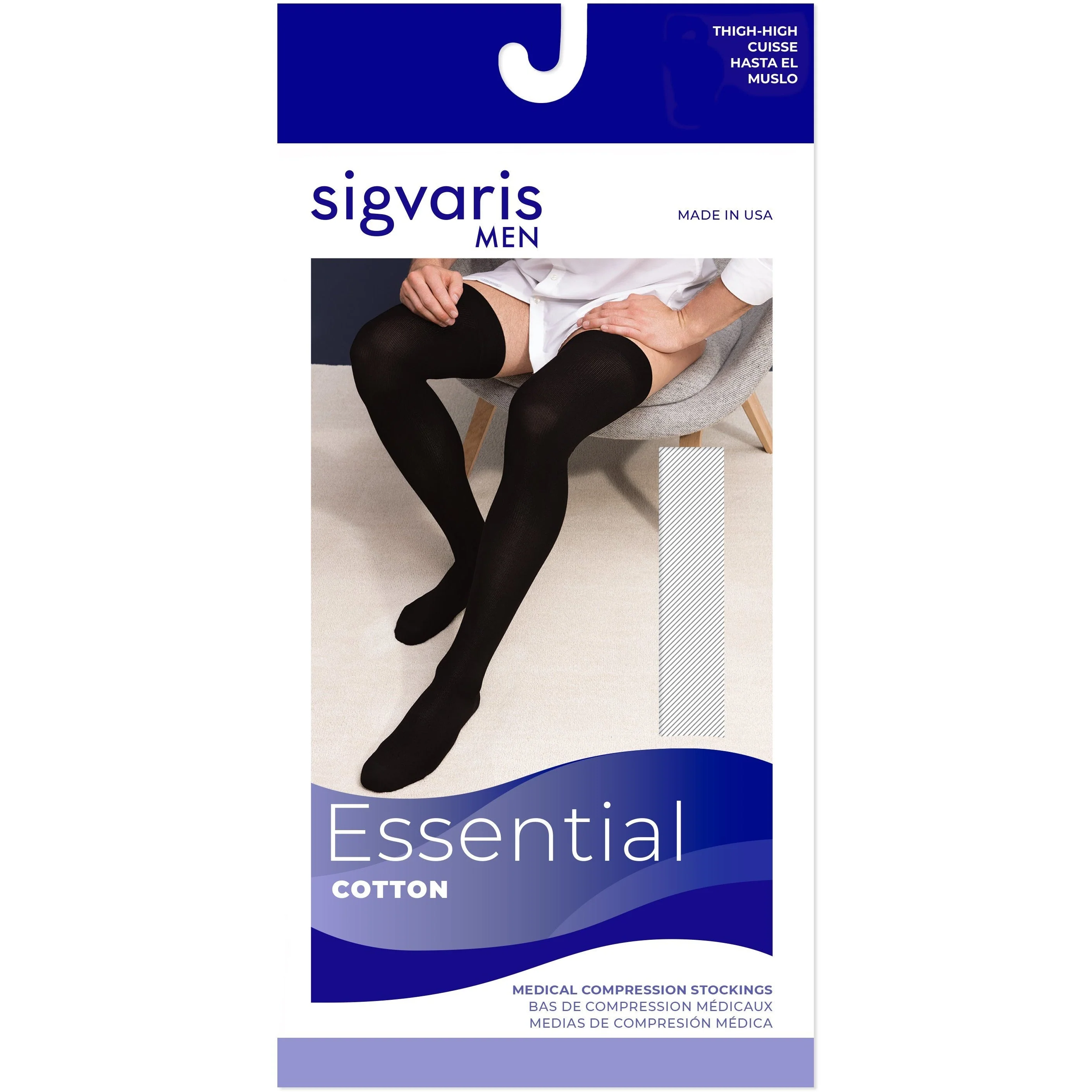 Sigvaris Cotton Men's Thigh High 30-40 mmHg - Image 3