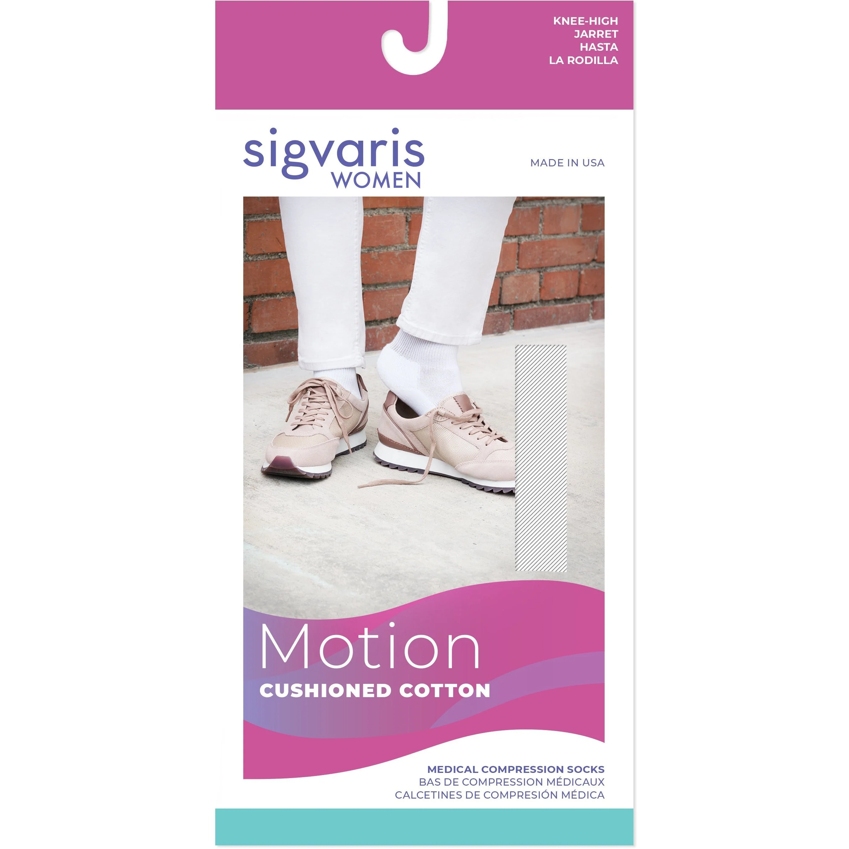 Sigvaris Cushioned Cotton Women's Knee High 20-30 mmHg - Image 3