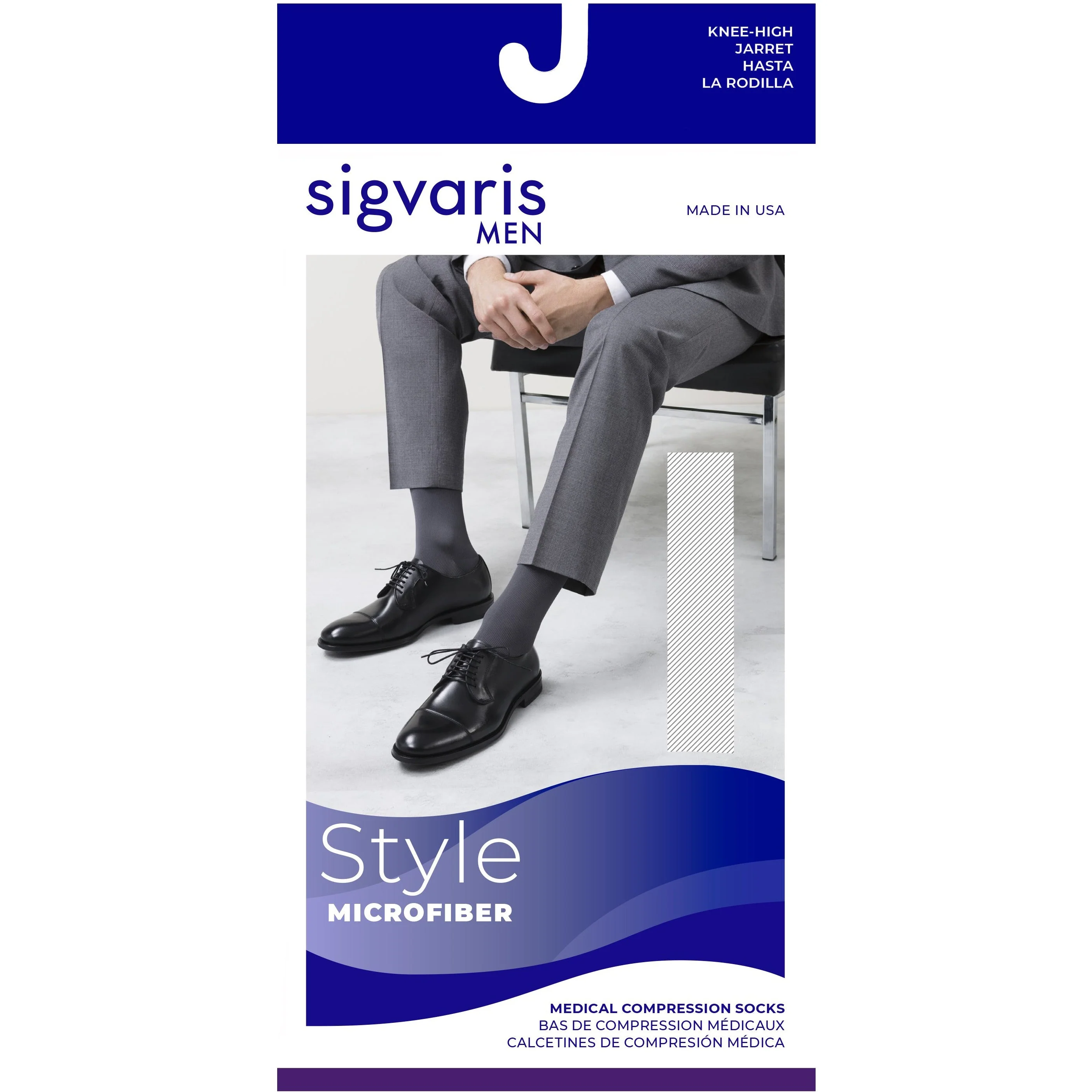 Sigvaris Microfiber Men's Knee High 20-30 mmHg - Image 4