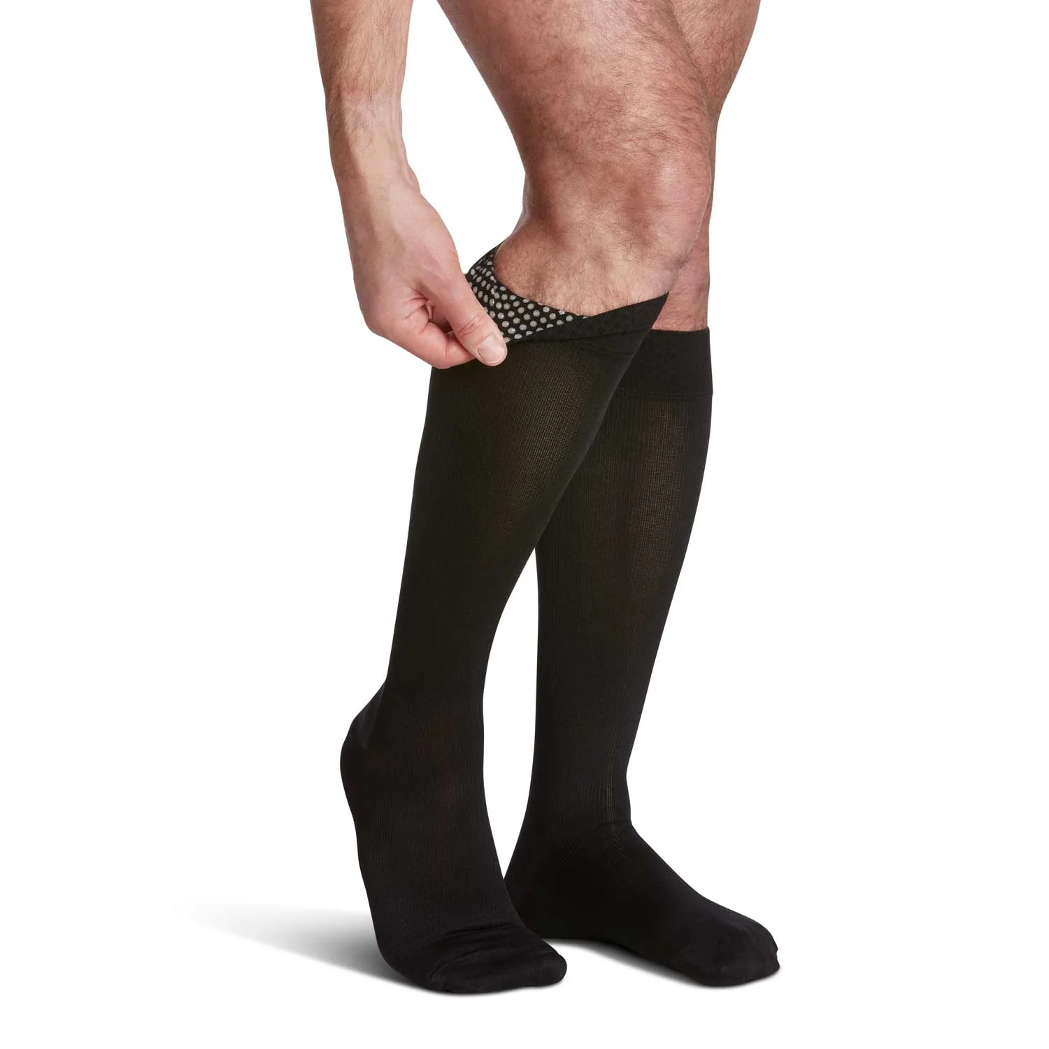 Sigvaris Microfiber Men's Knee High 30-40 mmHg w/ Silicone Beaded Grip-Top - Image 4