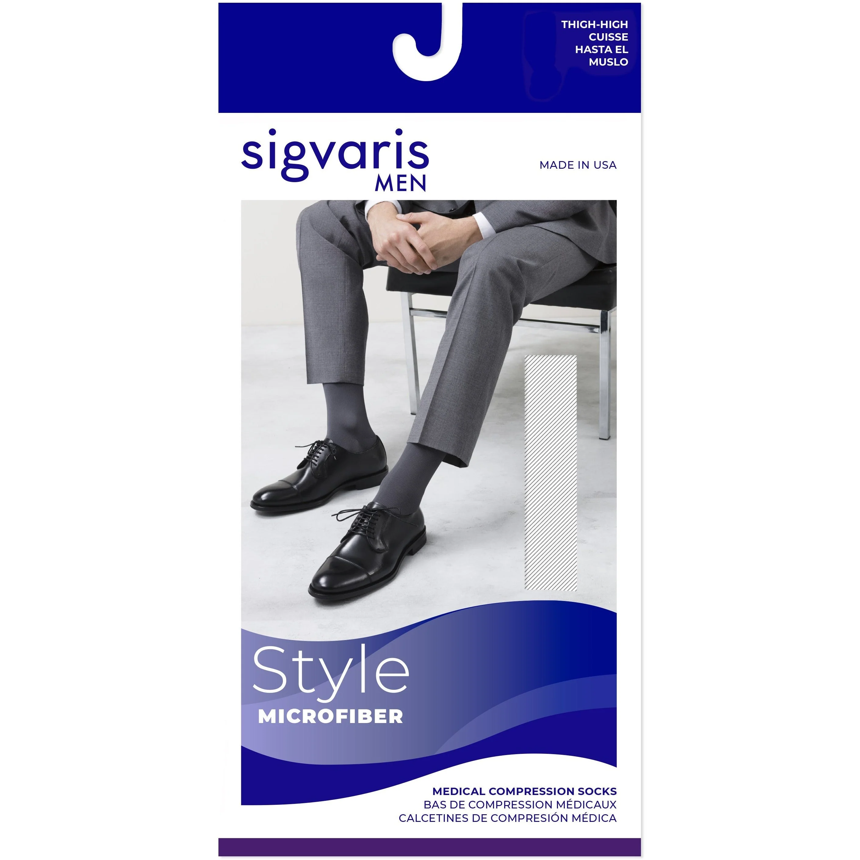 Sigvaris Microfiber Men's Thigh High 15-20 mmHg - Image 3