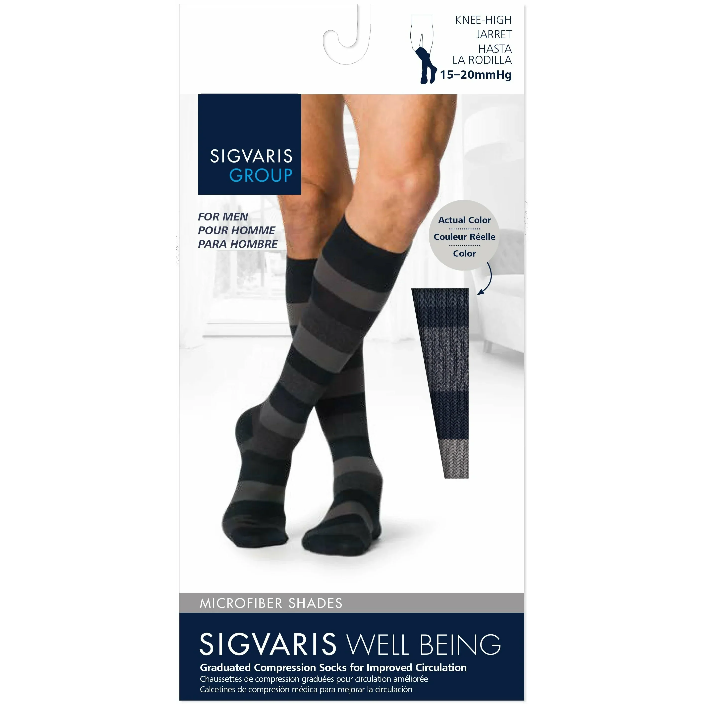 Sigvaris Microfiber Shades Men's Knee High 15-20 mmHg - Image 8
