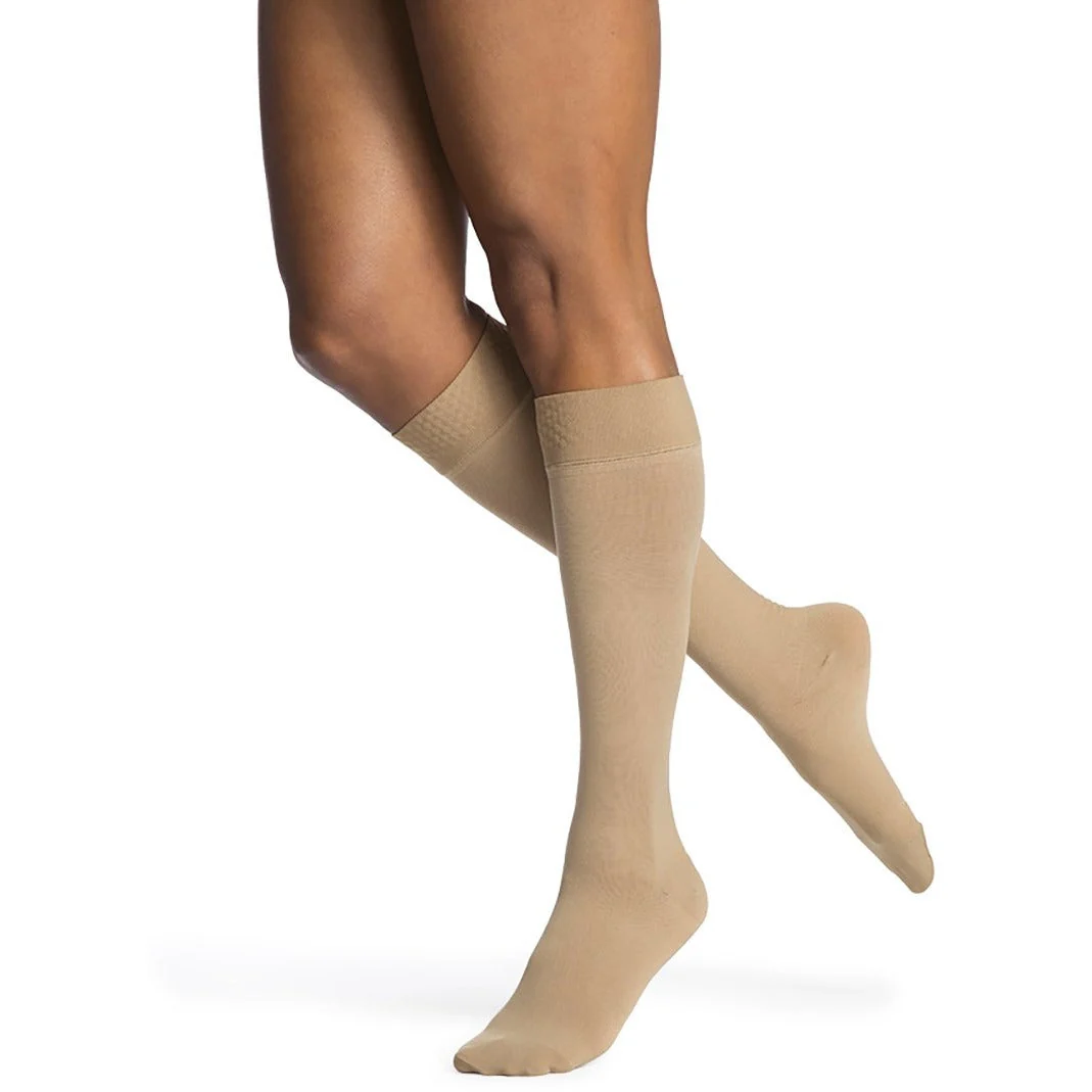 Sigvaris Opaque Women's Knee High 20-30 mmHg w/ Silicone Band Grip-Top - Image 2