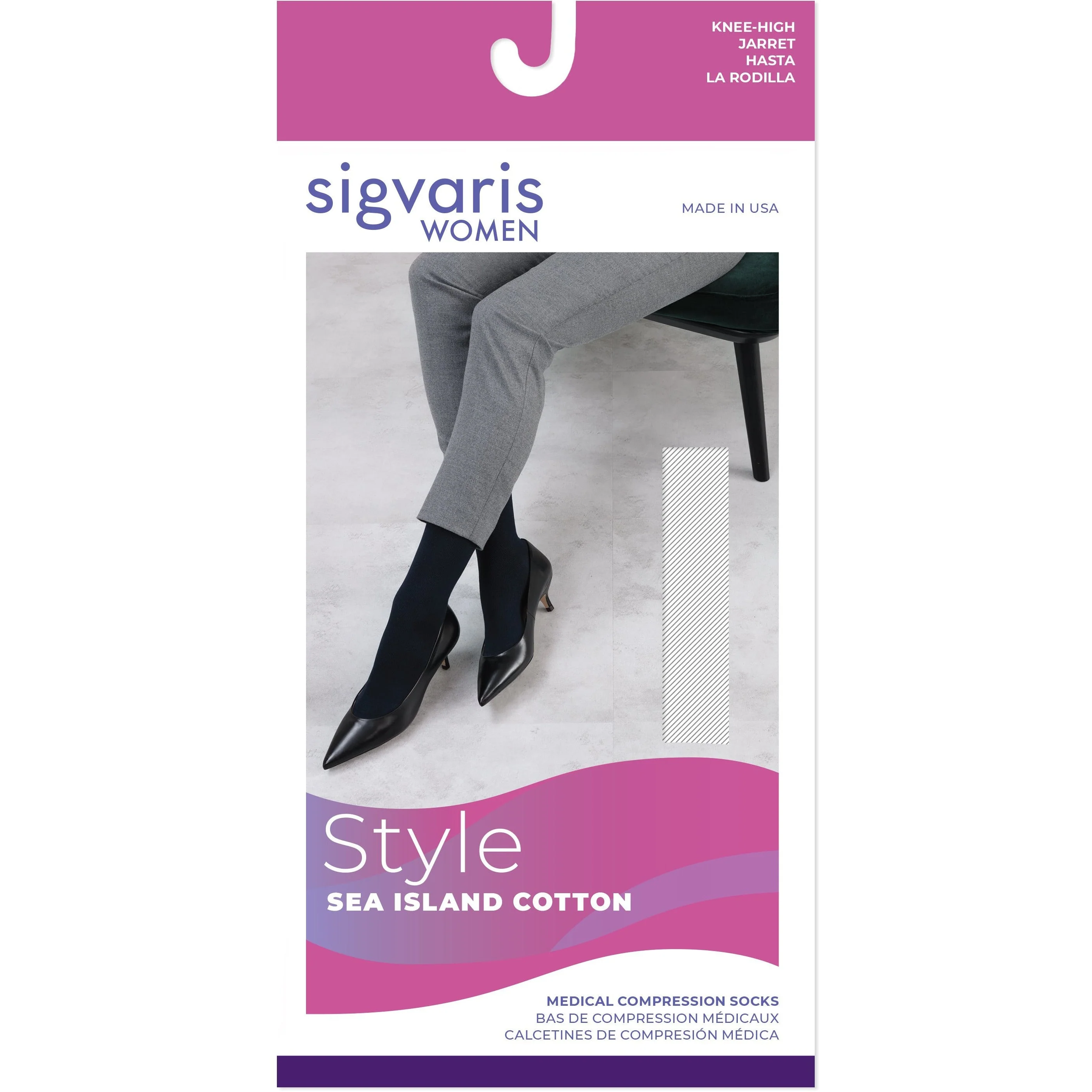 Sigvaris Sea Island Cotton Women's Knee High 20-30 mmHg - Image 3