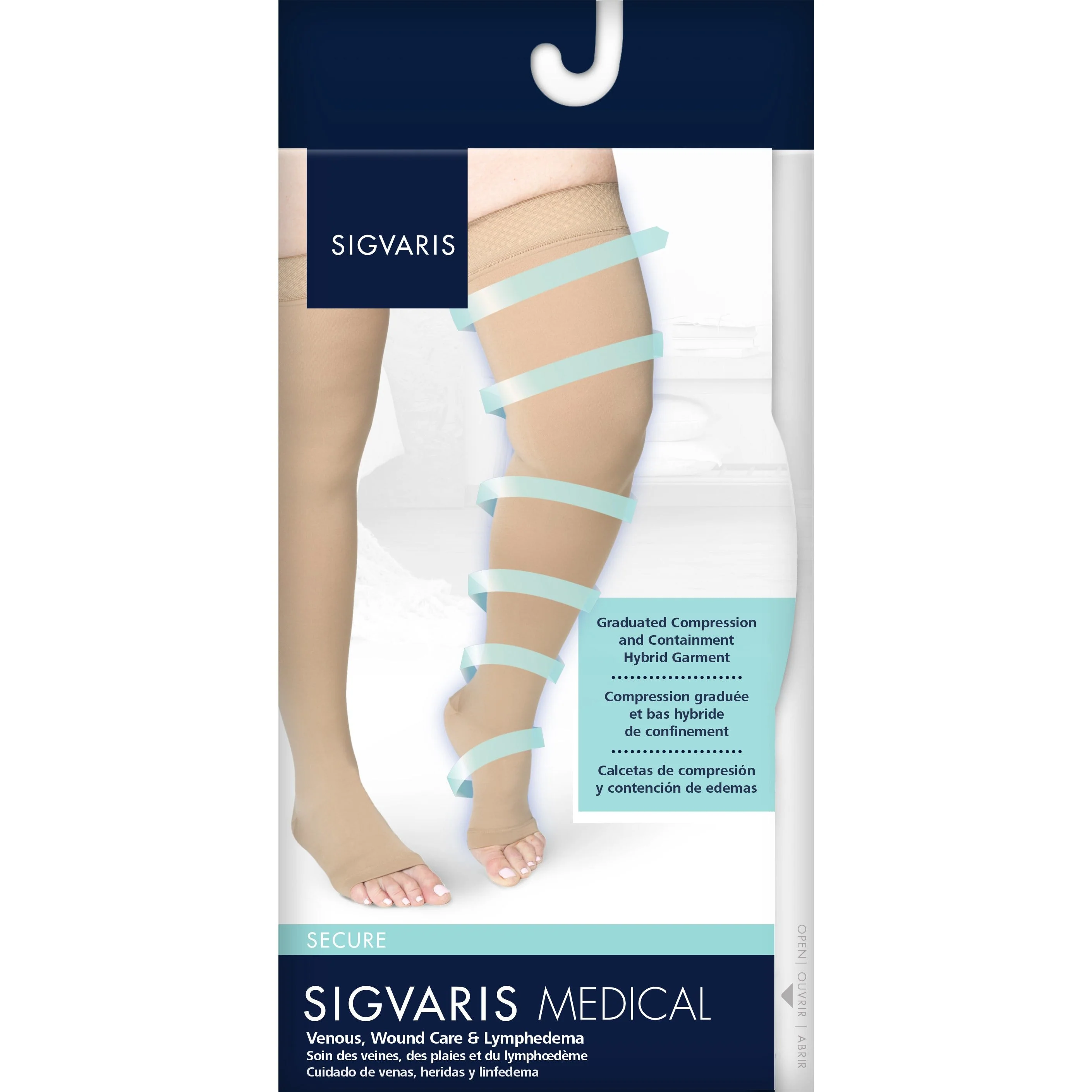 Sigvaris Secure Thigh High 20-30 mmHg, Open Toe - Image 3