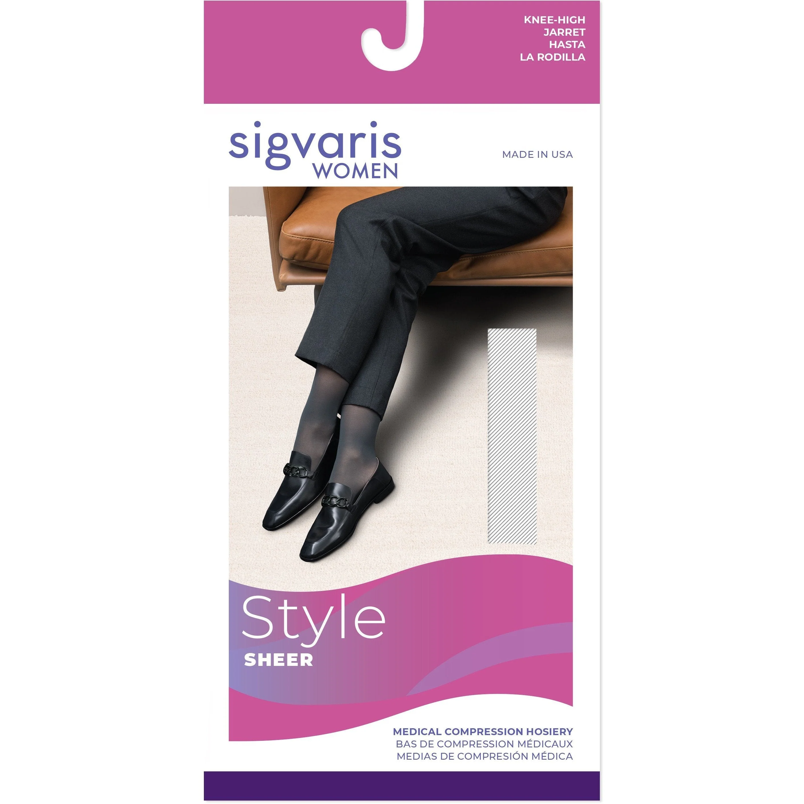 Sigvaris Sheer Women's Knee High 30-40 mmHg - Image 8