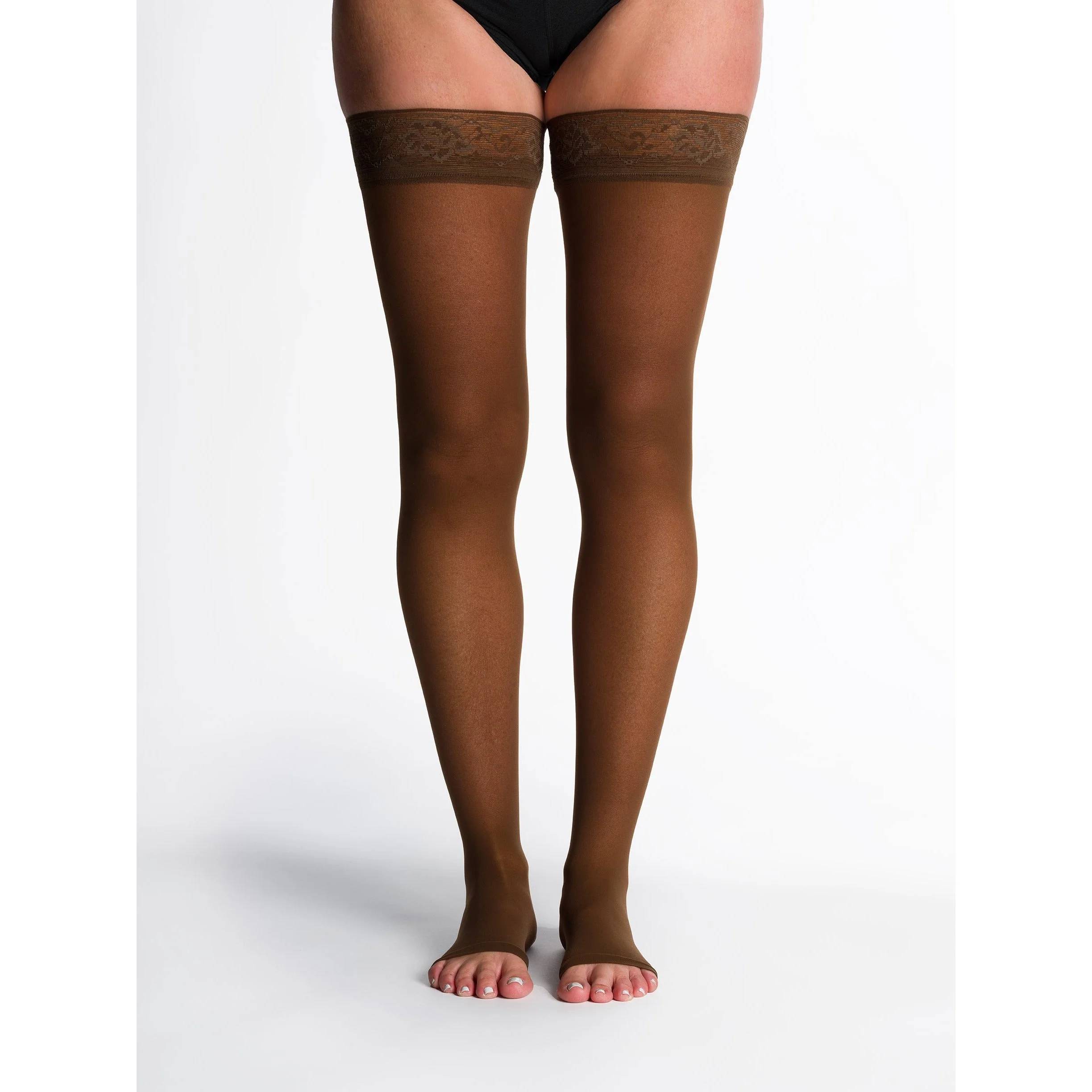 Sigvaris Sheer Women's Thigh High 15-20 mmHg, Open Toe - Image 5