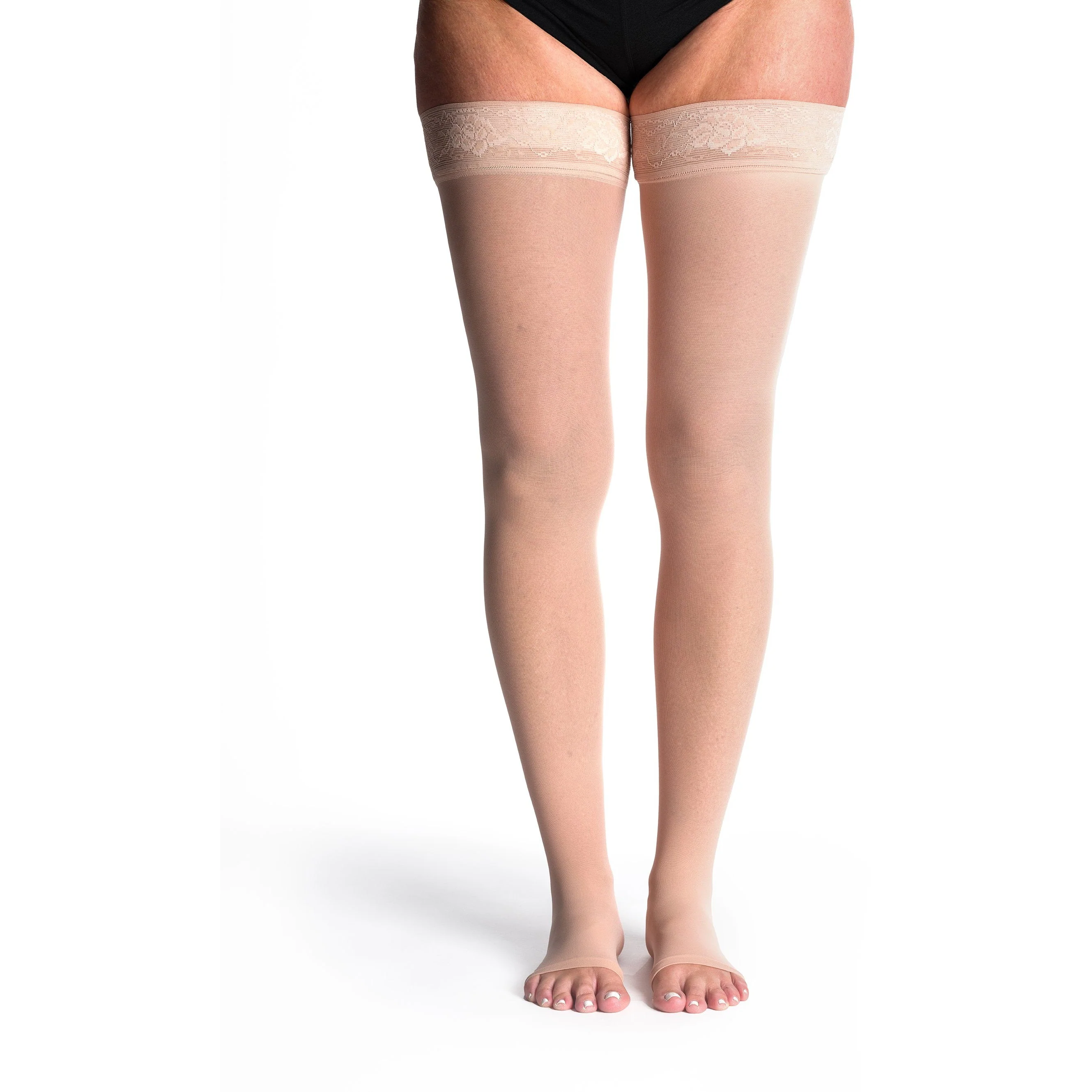 Sigvaris Sheer Women's Thigh High 15-20 mmHg, Open Toe - Image 6