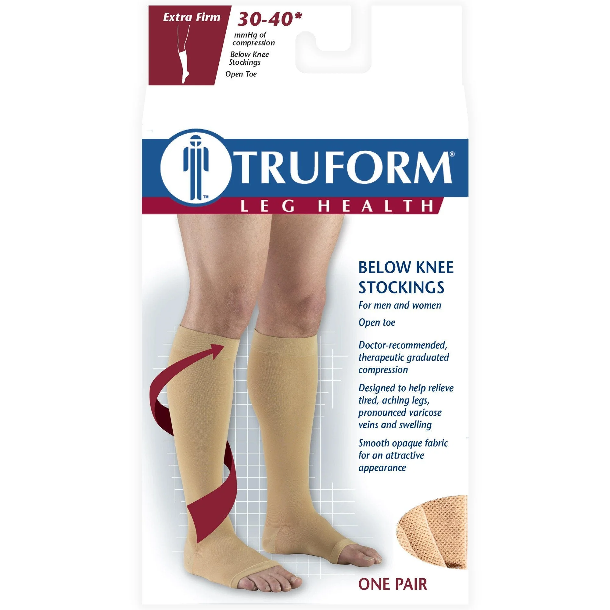 TRUFORM® Knee High 30-40 mmHg, Open Toe - Image 4