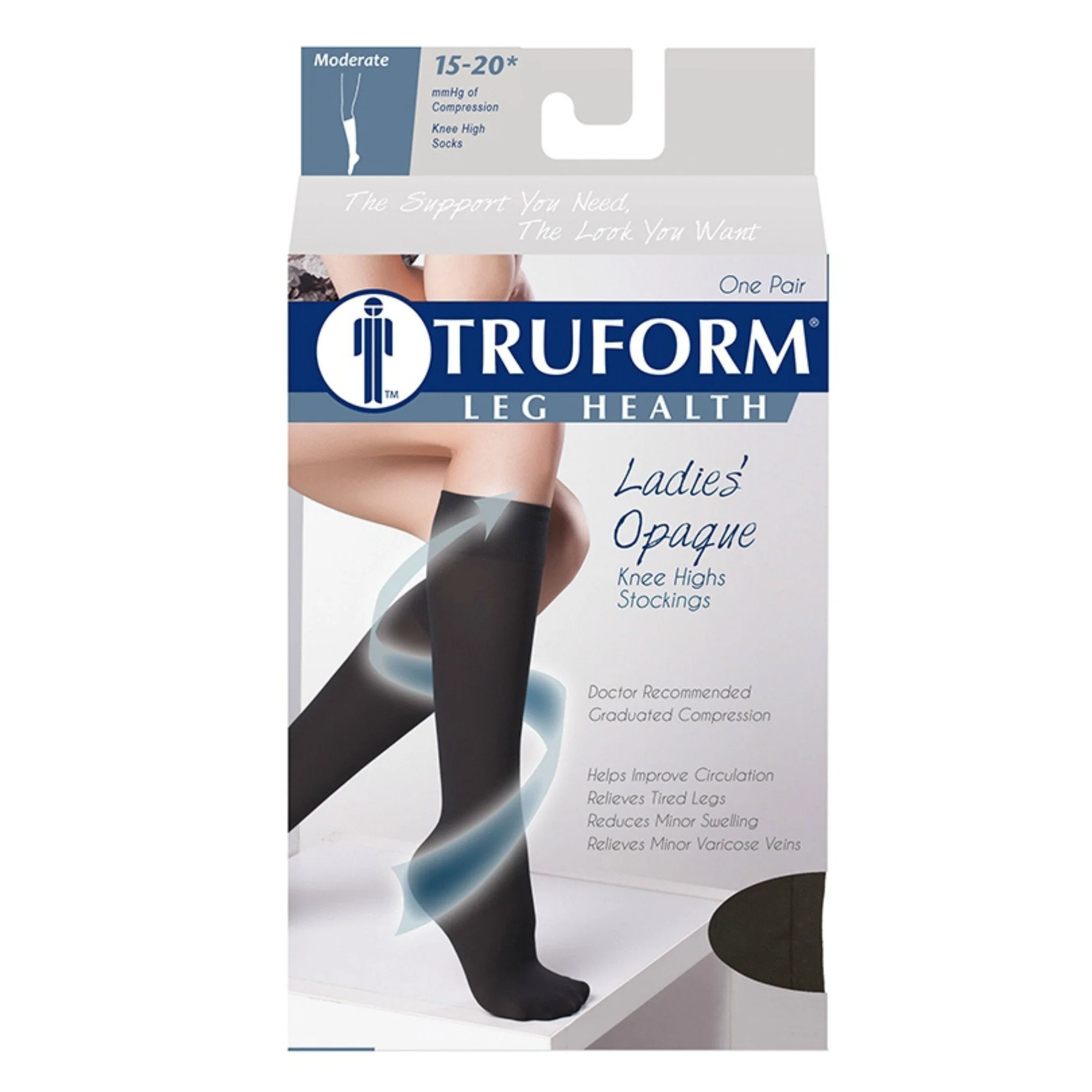 TRUFORM® Ladies Opaque Knee High 15-20 mmHg - Image 3