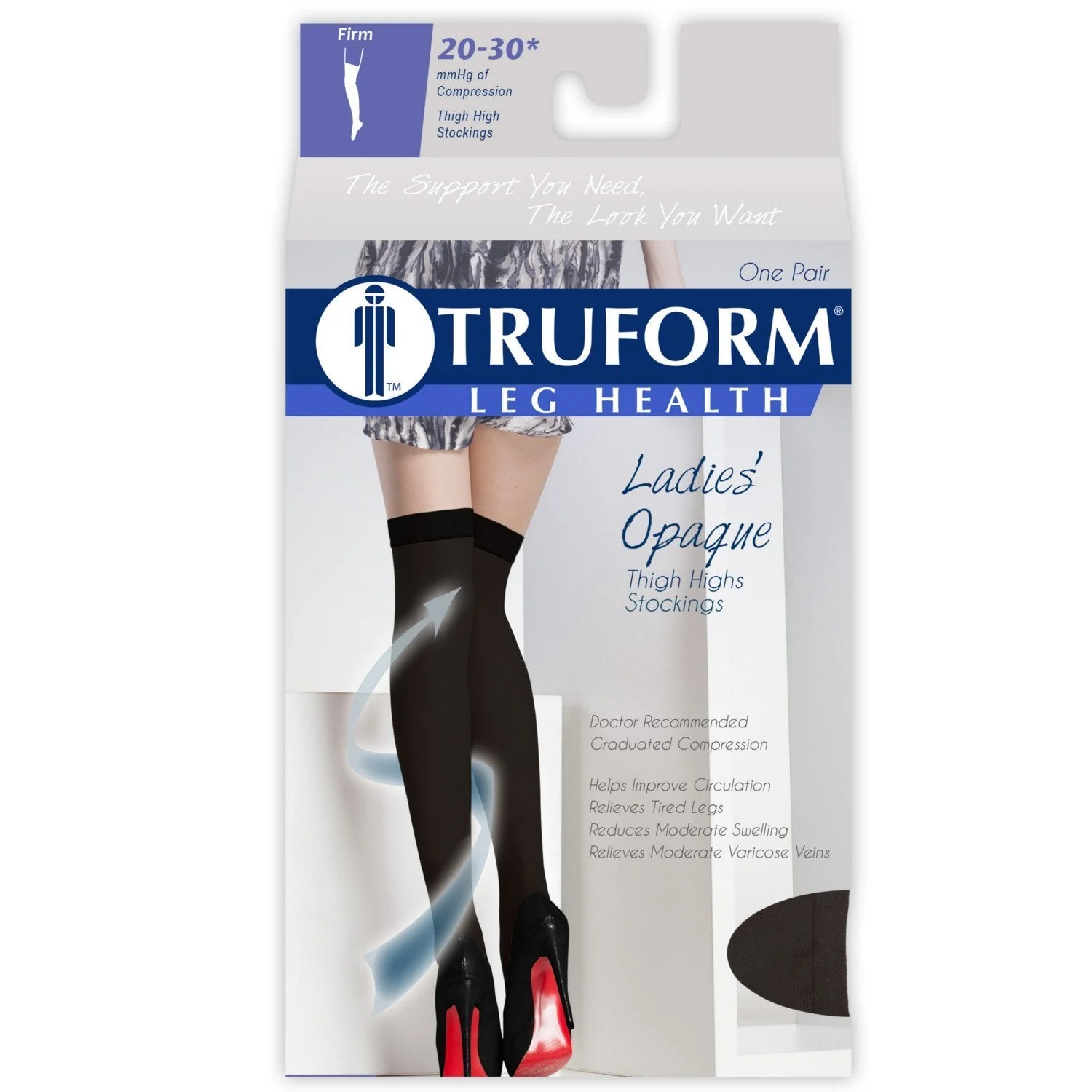 TRUFORM® Ladies Opaque Thigh High 20-30 mmHg - Image 3