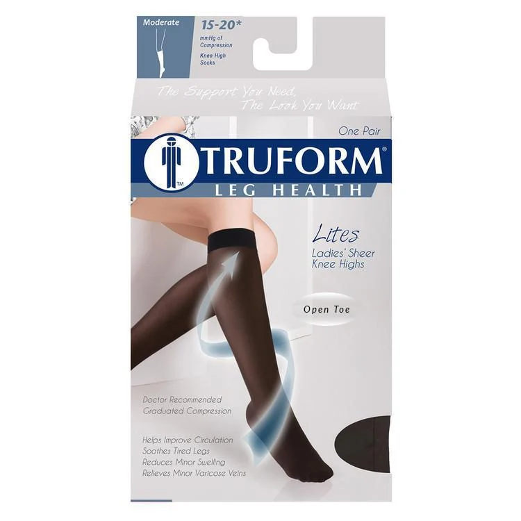 TRUFORM® Lites Women's Knee High 15-20 mmHg, Open Toe - Image 13